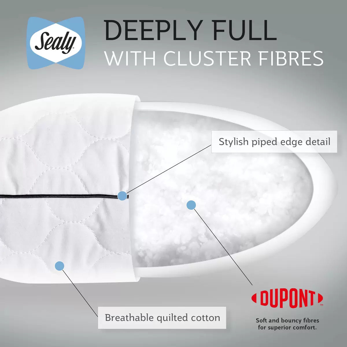 Sealy Deeply Full Pillow, 2 Pack