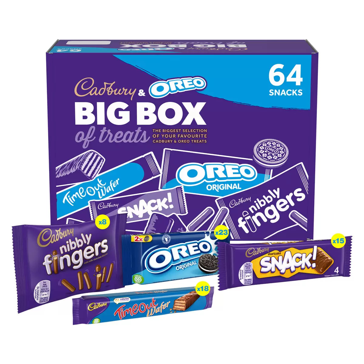 Cadbury & Oreo Big Box Of Treats, 6 x 64 Snacks