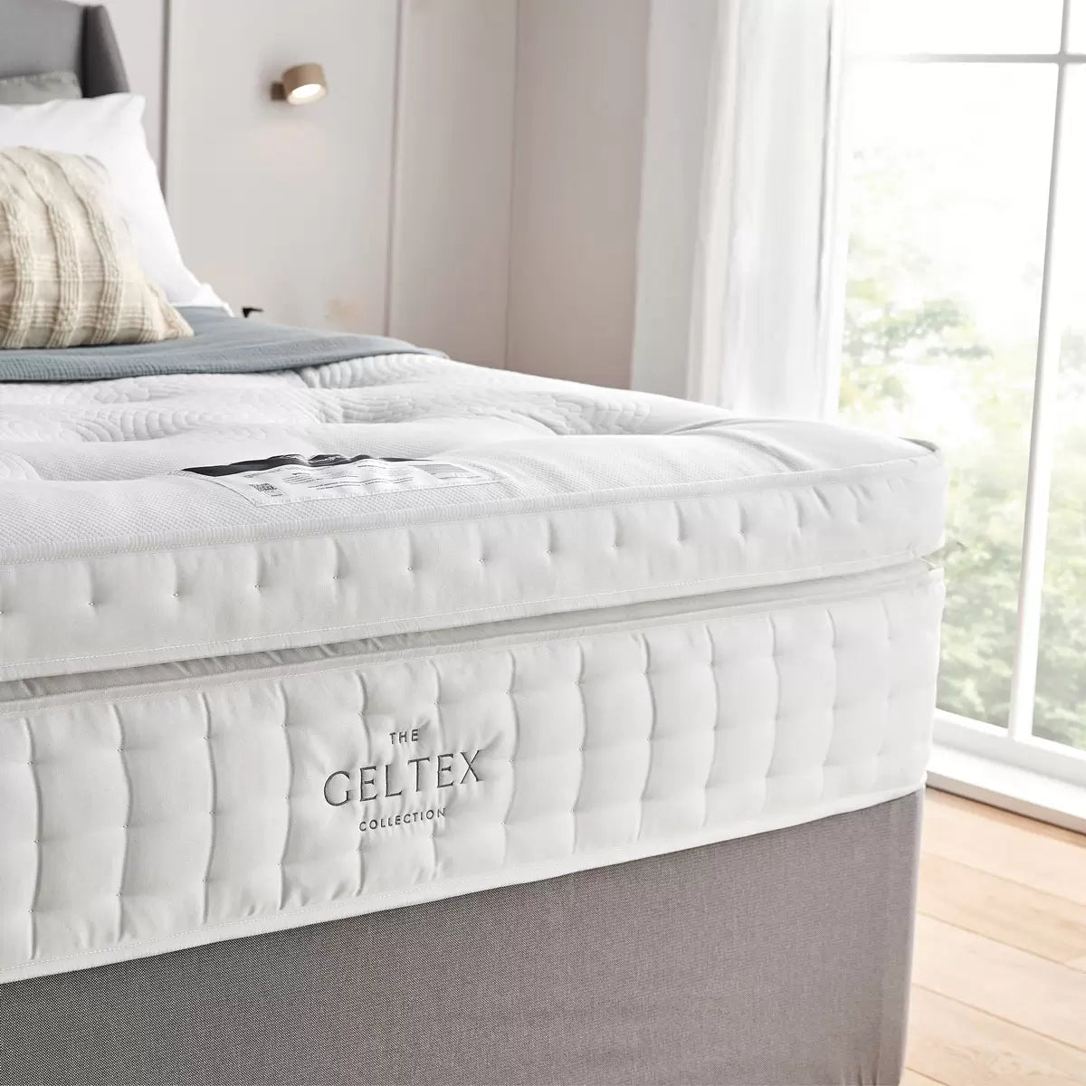 Silentnight Geltex 4000 Pocket Boxtop Mattress & Slate Grey Divan in 4 Sizes
