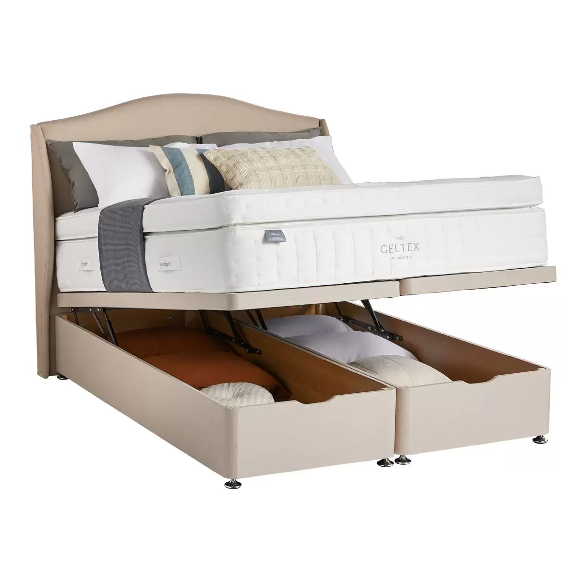 Silentnight Geltex 4000 Pocket Boxtop Mattress & Sandstone Full Ottoman Divan