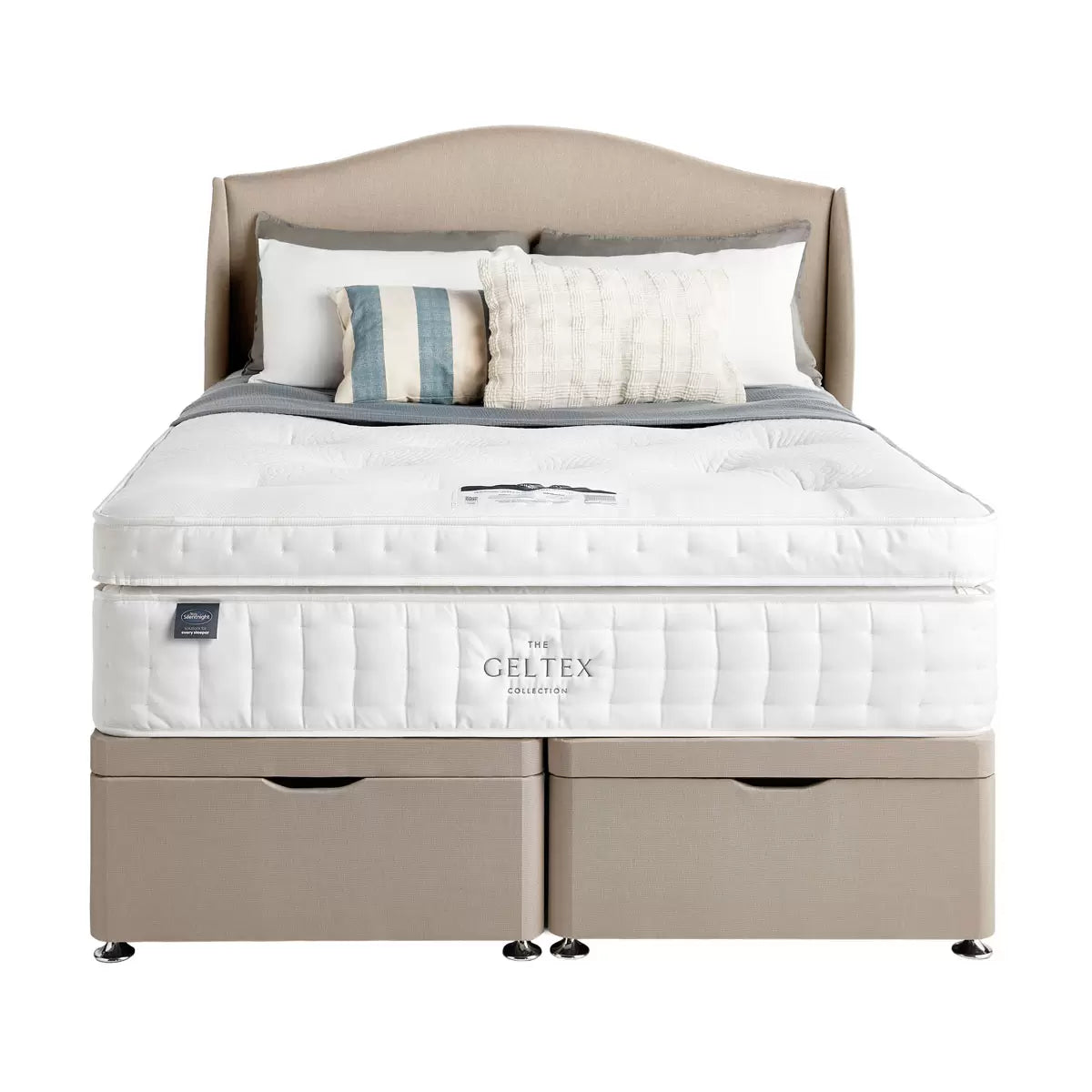 Silentnight Geltex 4000 Pocket Boxtop Mattress & Sandstone Full Ottoman Divan