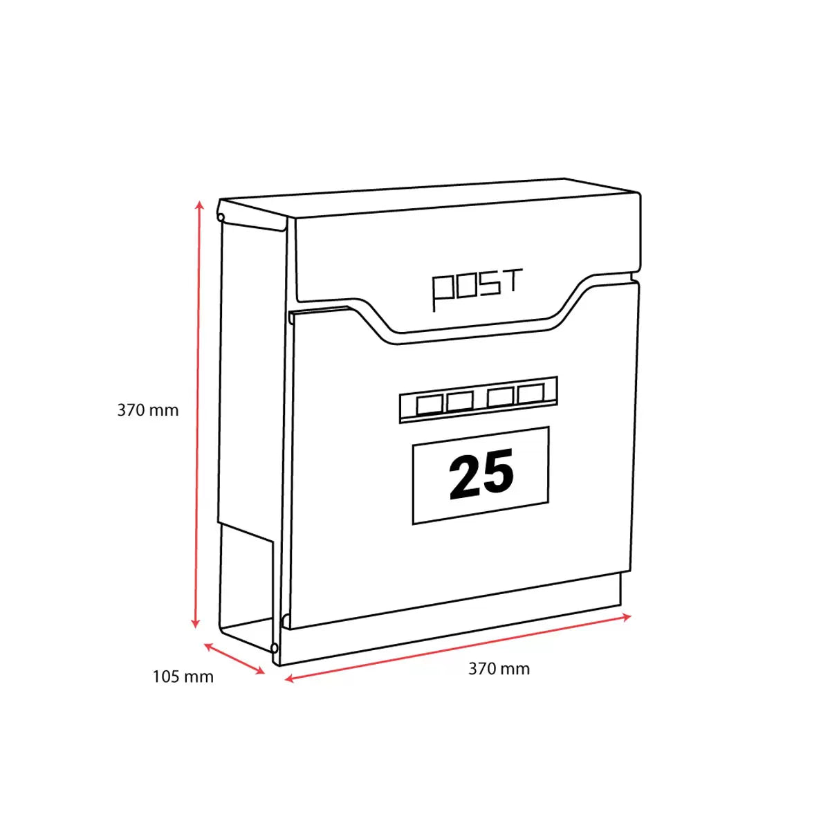 Phoenix Estilo Top Loading Letter Box MB0125KS in Stainless Steel with Key Lock