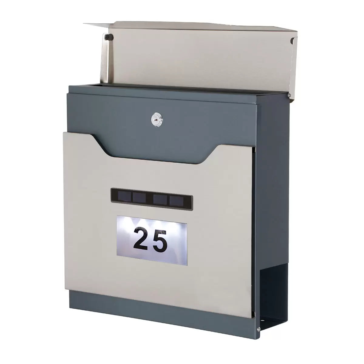 Phoenix Estilo Top Loading Letter Box MB0125KS in Stainless Steel with Key Lock