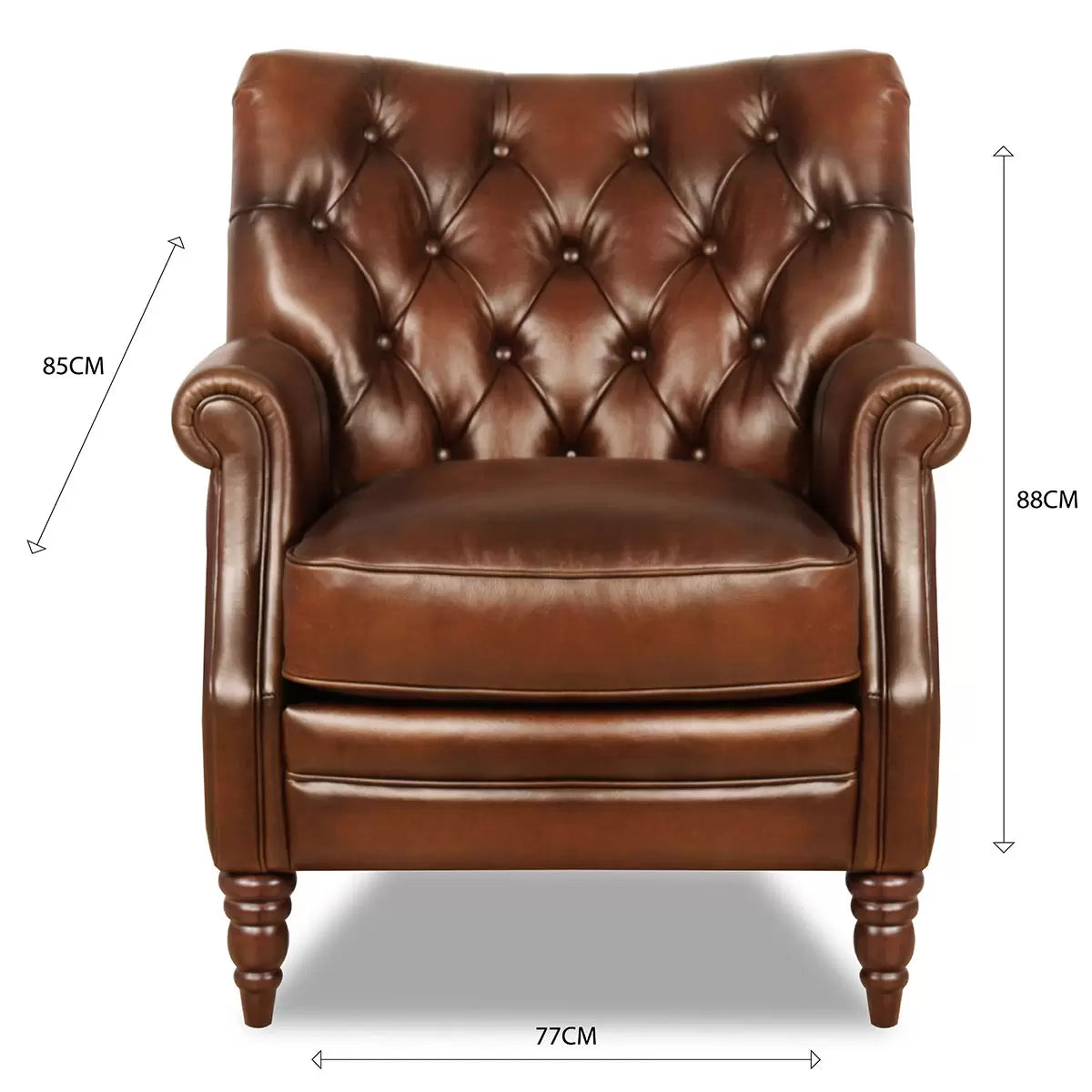 Columbus Brown Leather Armchair