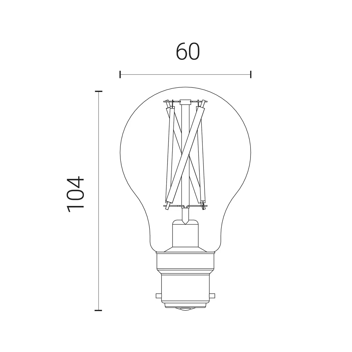 4lite WiZ Connected B22 Clear Filament Smart Bulbs 2 Pack