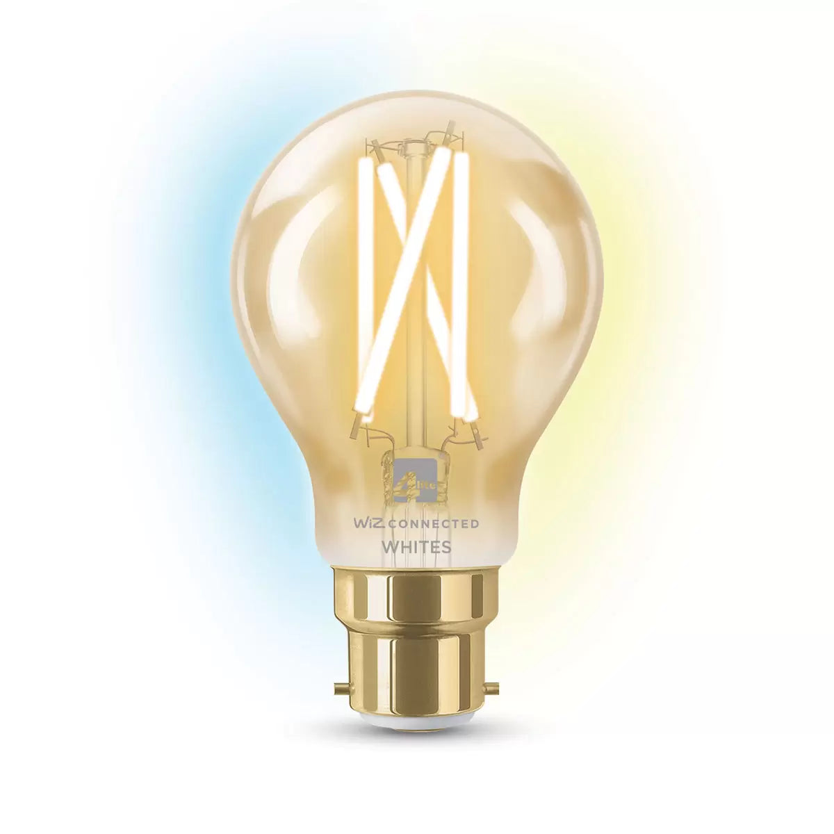 4lite WiZ LED A60 B22 Amber Filament Smart Bulbs 2 pack