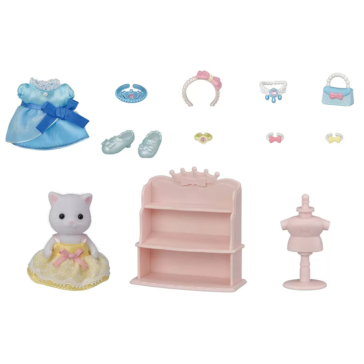 Sylvanian Families Princess Dress Up Set & Party Time Tuxedo Cat Set Bundle (3+