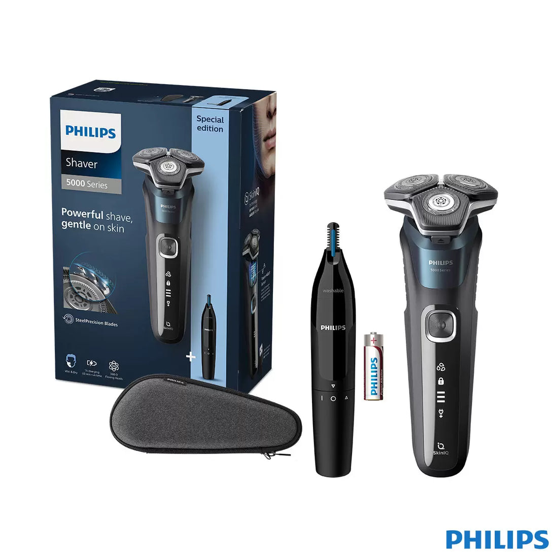 Philips Series 5000 Wet & Dry Electric Shaver with Pop-up Trimmer, Nose Trimmer