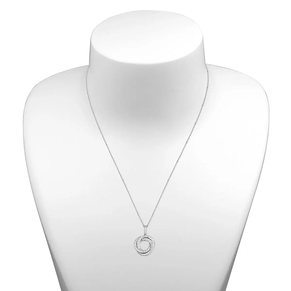 0.39ctw Round Brilliant Cut Diamond Knot Pendant, 18ct White Gold
