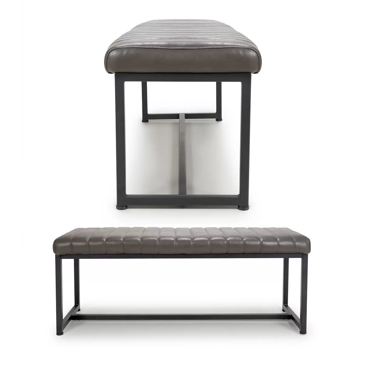 Archer Grey Faux Leather Dining Bench