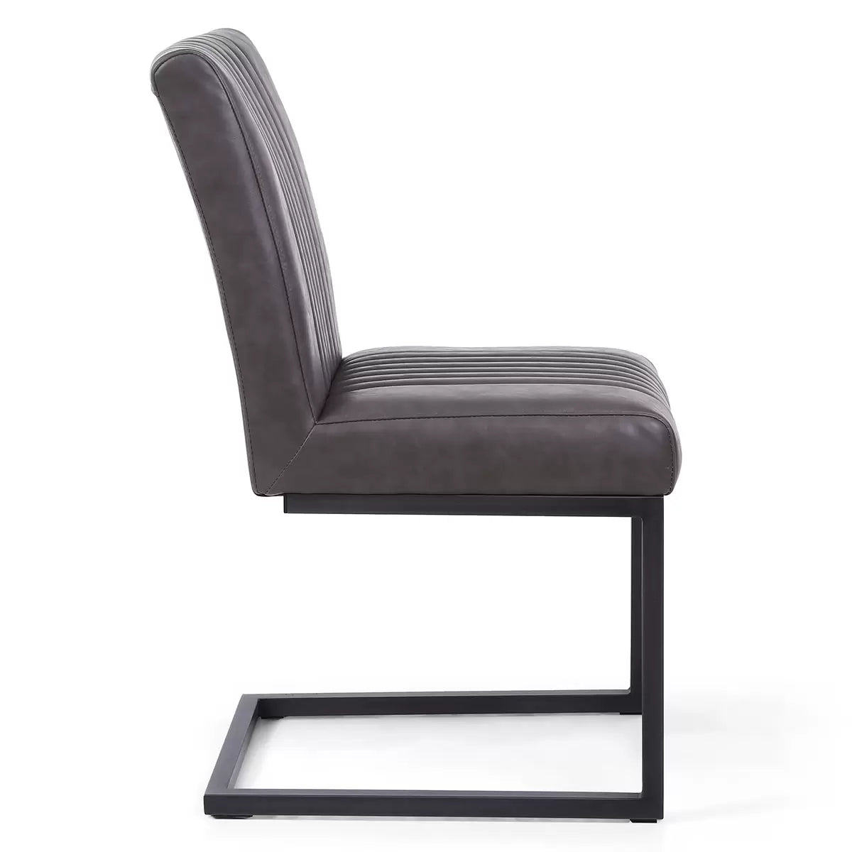 Archer Grey Faux Leather Cantilever Dining Chair, 2 Pack