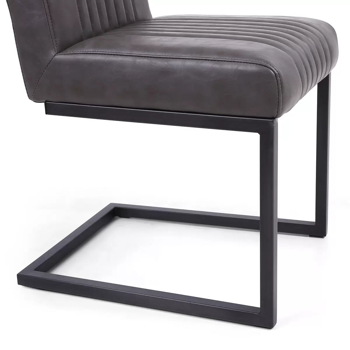 Archer Grey Faux Leather Cantilever Dining Chair, 2 Pack