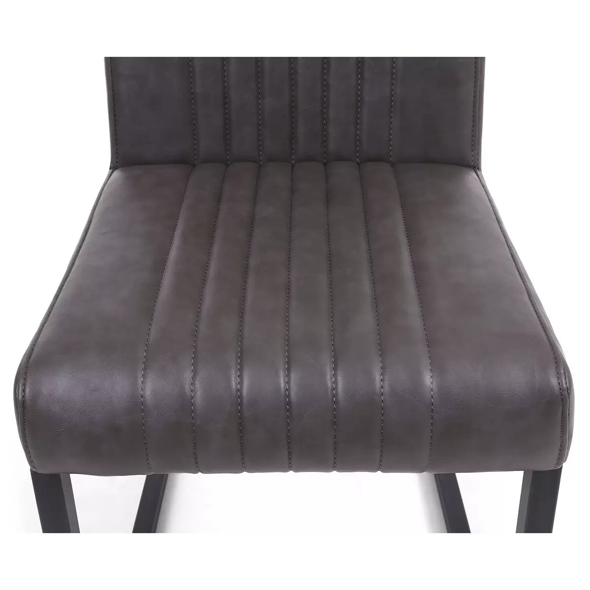 Archer Grey Faux Leather Cantilever Dining Chair, 2 Pack