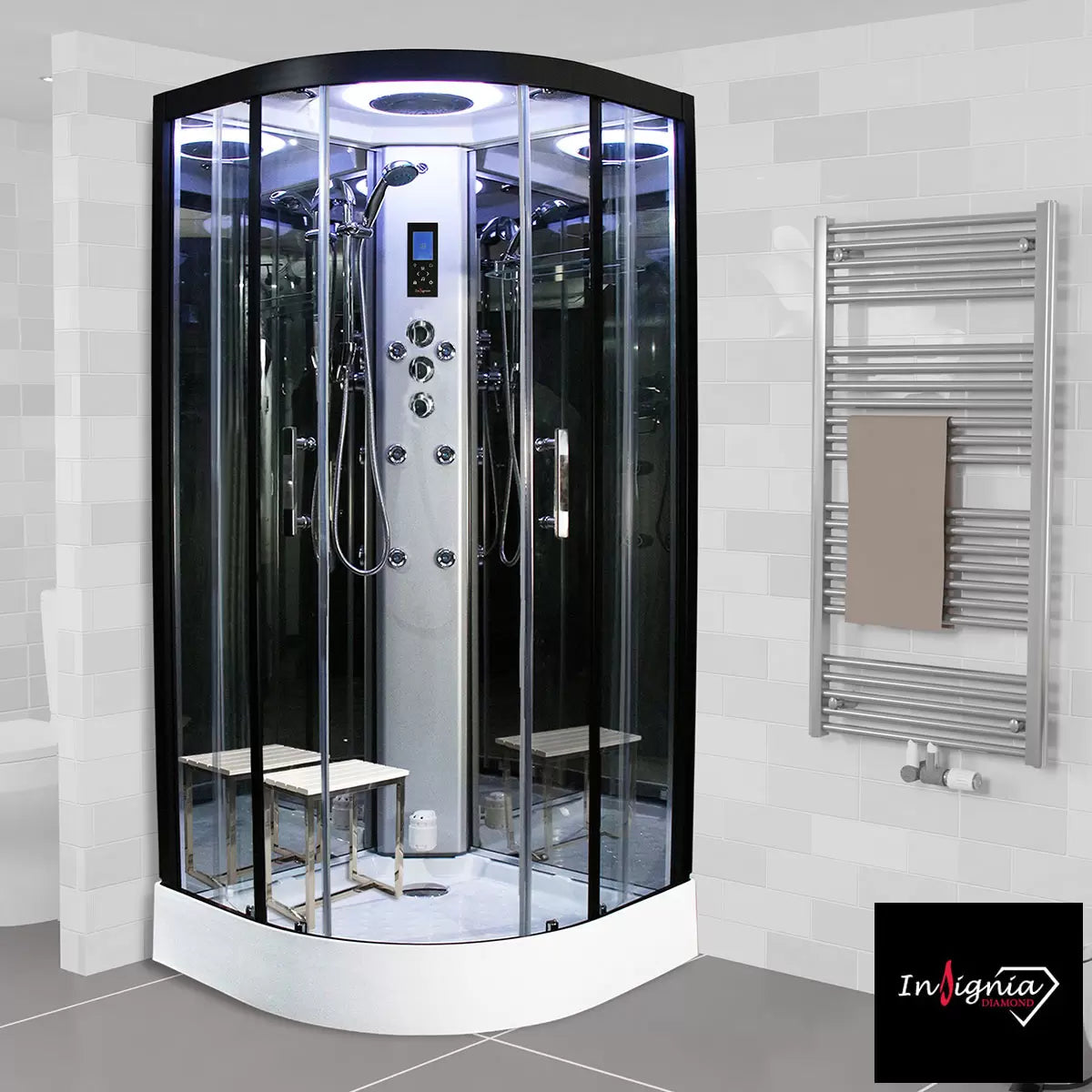 Insignia Diamond 900mm Quadrant Steam Shower