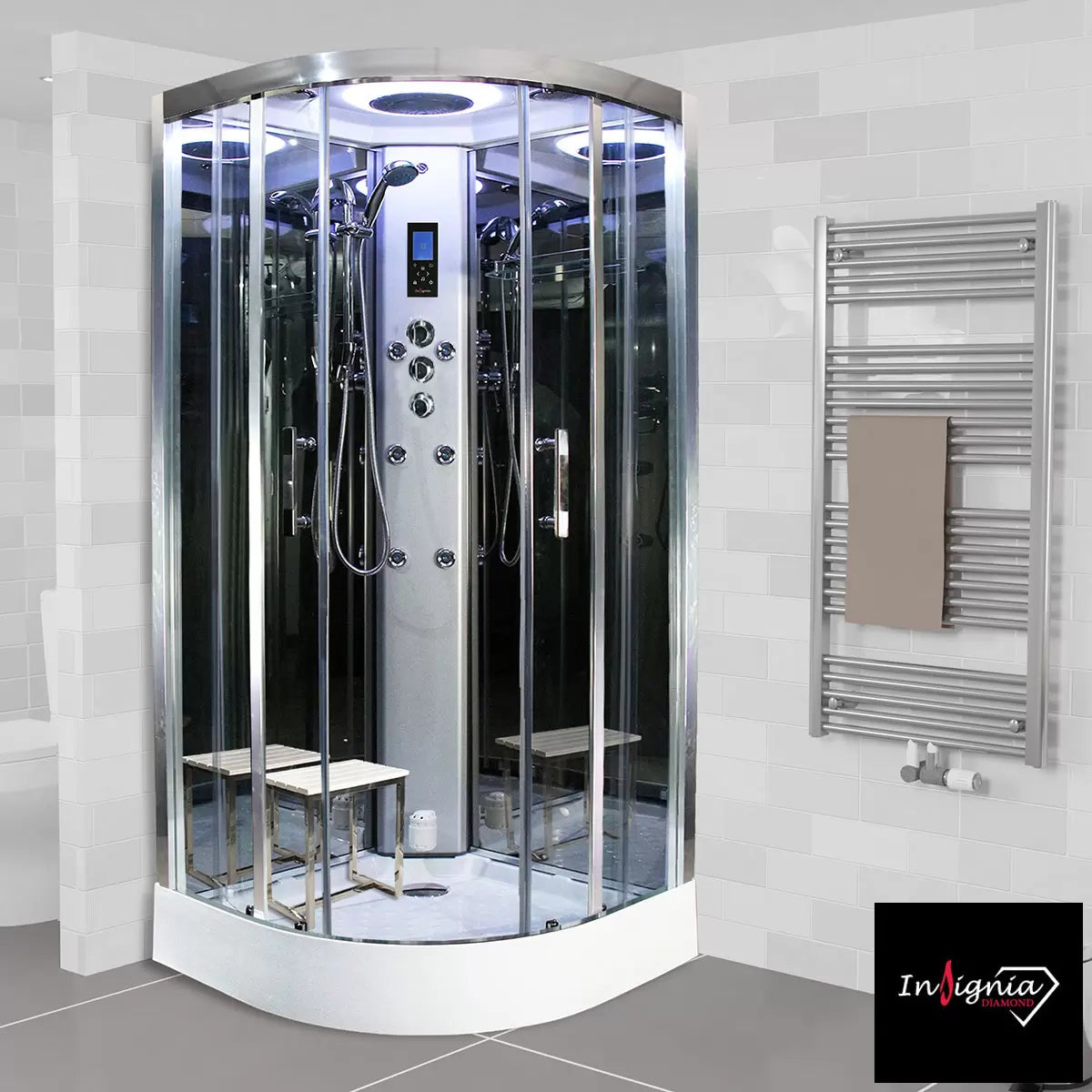 Insignia Diamond 900mm Quadrant Steam Shower
