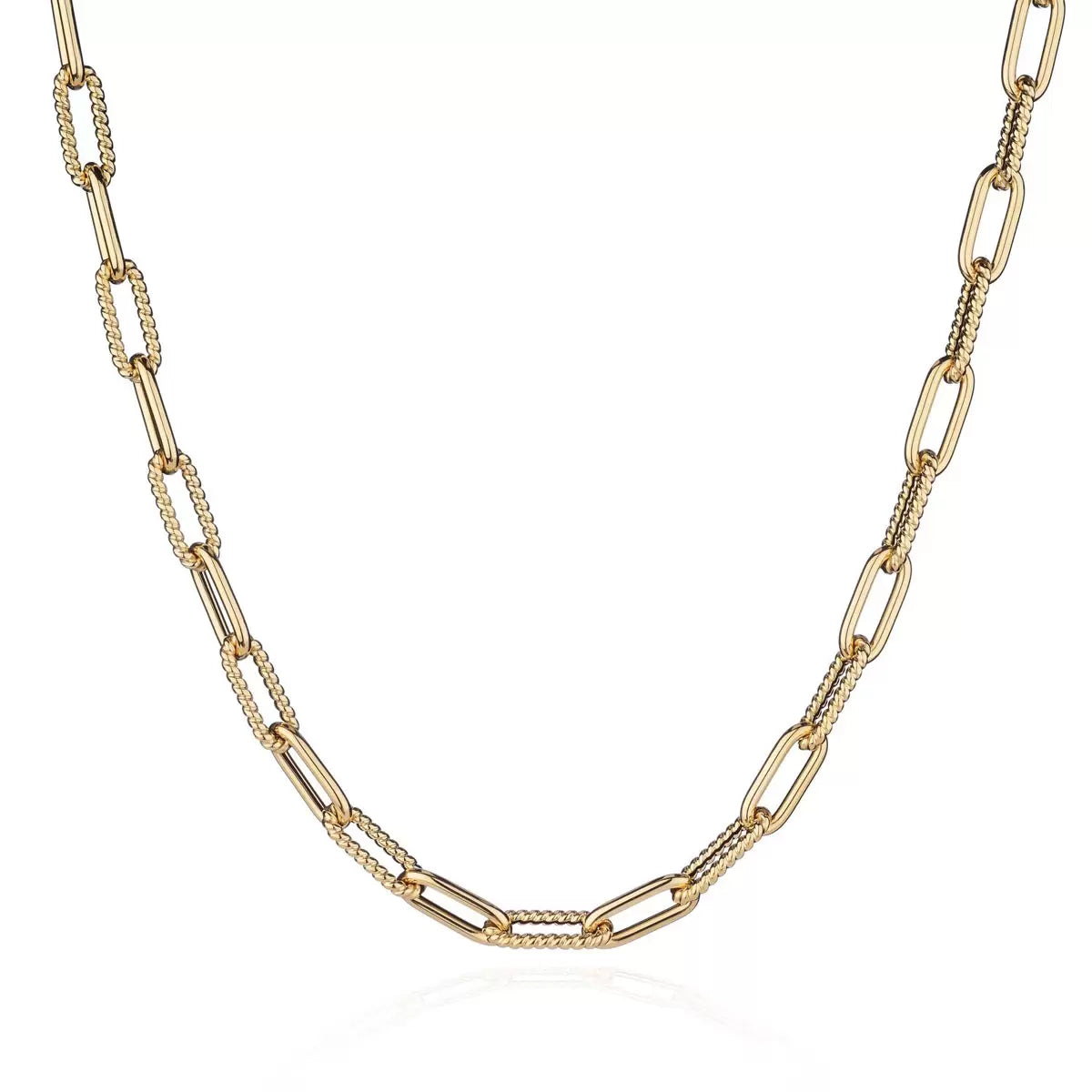 14ct Yellow Gold Paperclip Necklace