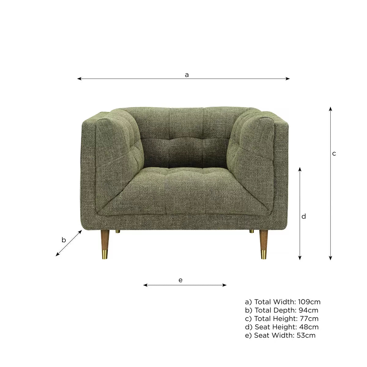 Isla Green Fabric Armchair