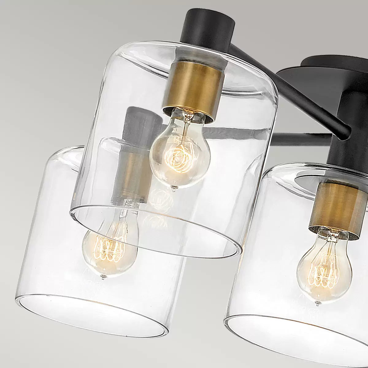 Hinkley Quintiesse 5 Light Axel Ceiling Light in Black and Heritage Brass Model