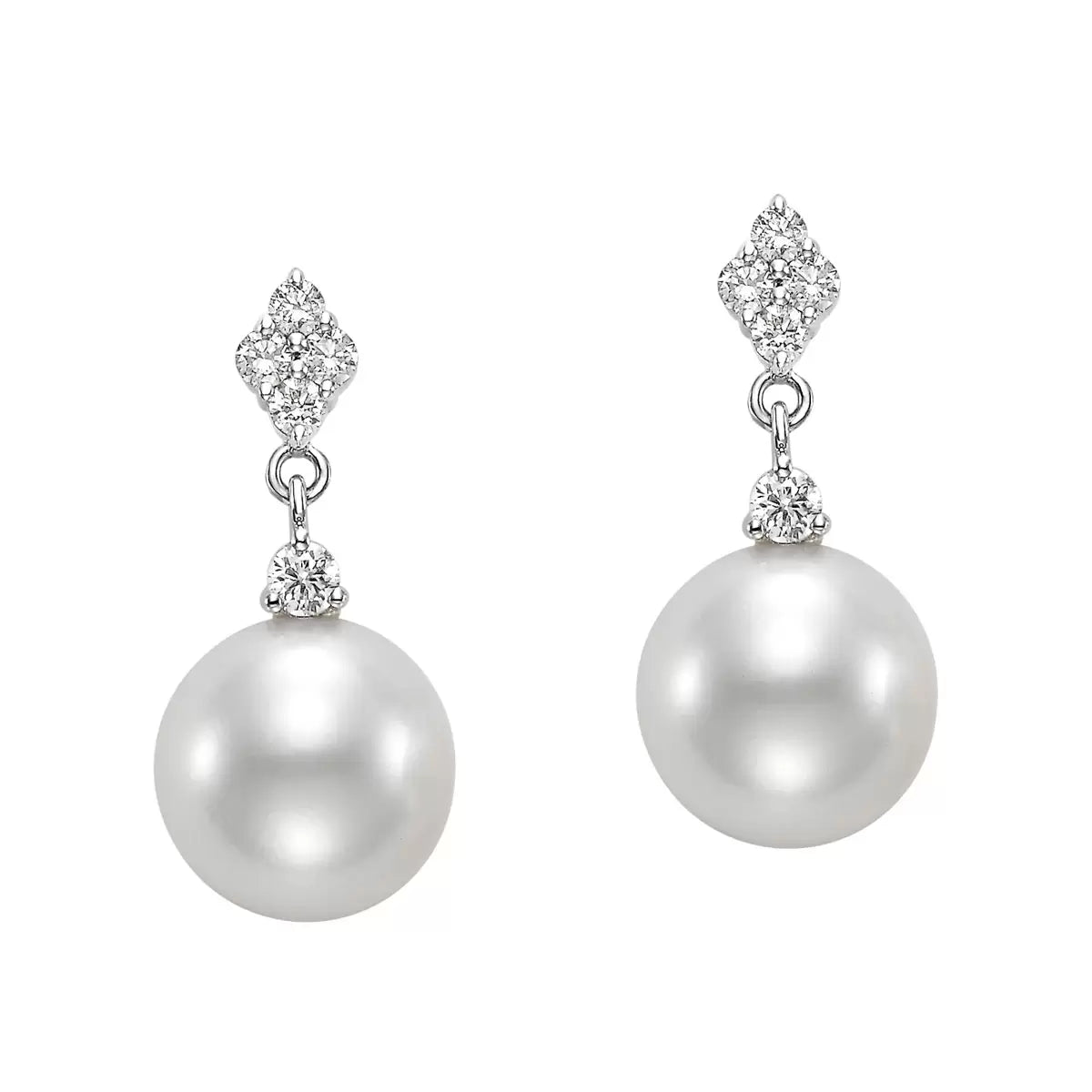 8-8.5mm Cultured Freshwater Pearl & 0.34ctw Round Brilliant Cut Diamond
