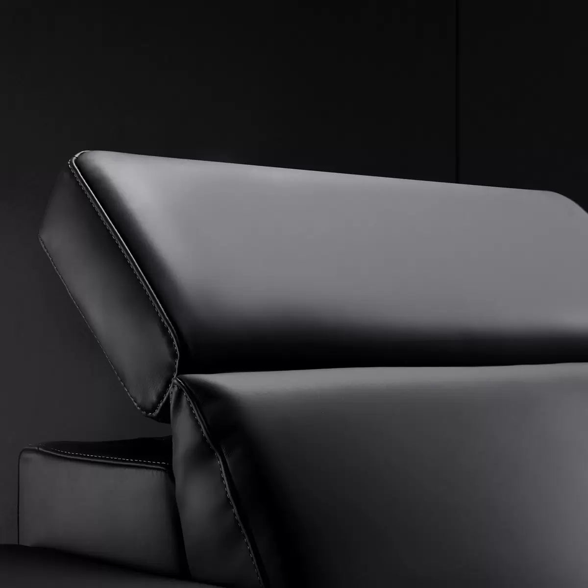 Valencia Barcelona Row of 3 Black Leather Power Reclining Home Theatre Seating