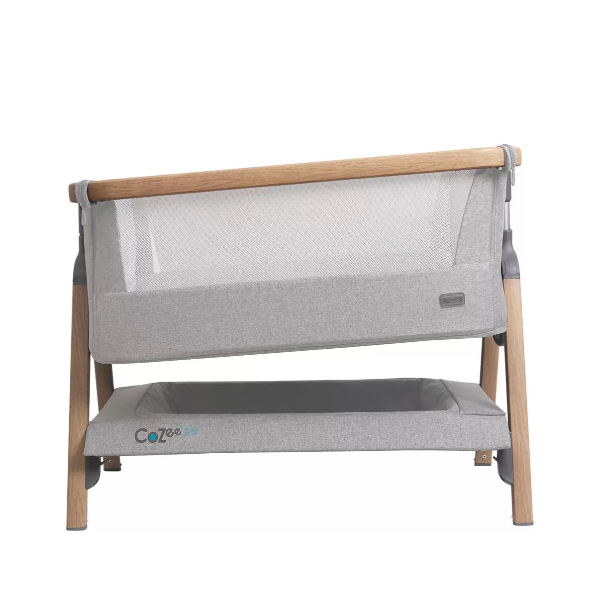 Tutti Bambini CoZee Air Bedside Rocking Crib, Oak & Silver