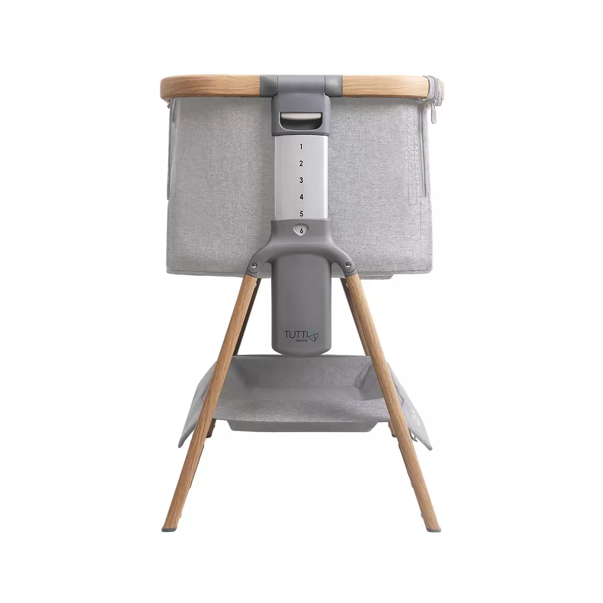 Tutti Bambini CoZee Air Bedside Rocking Crib, Oak & Silver