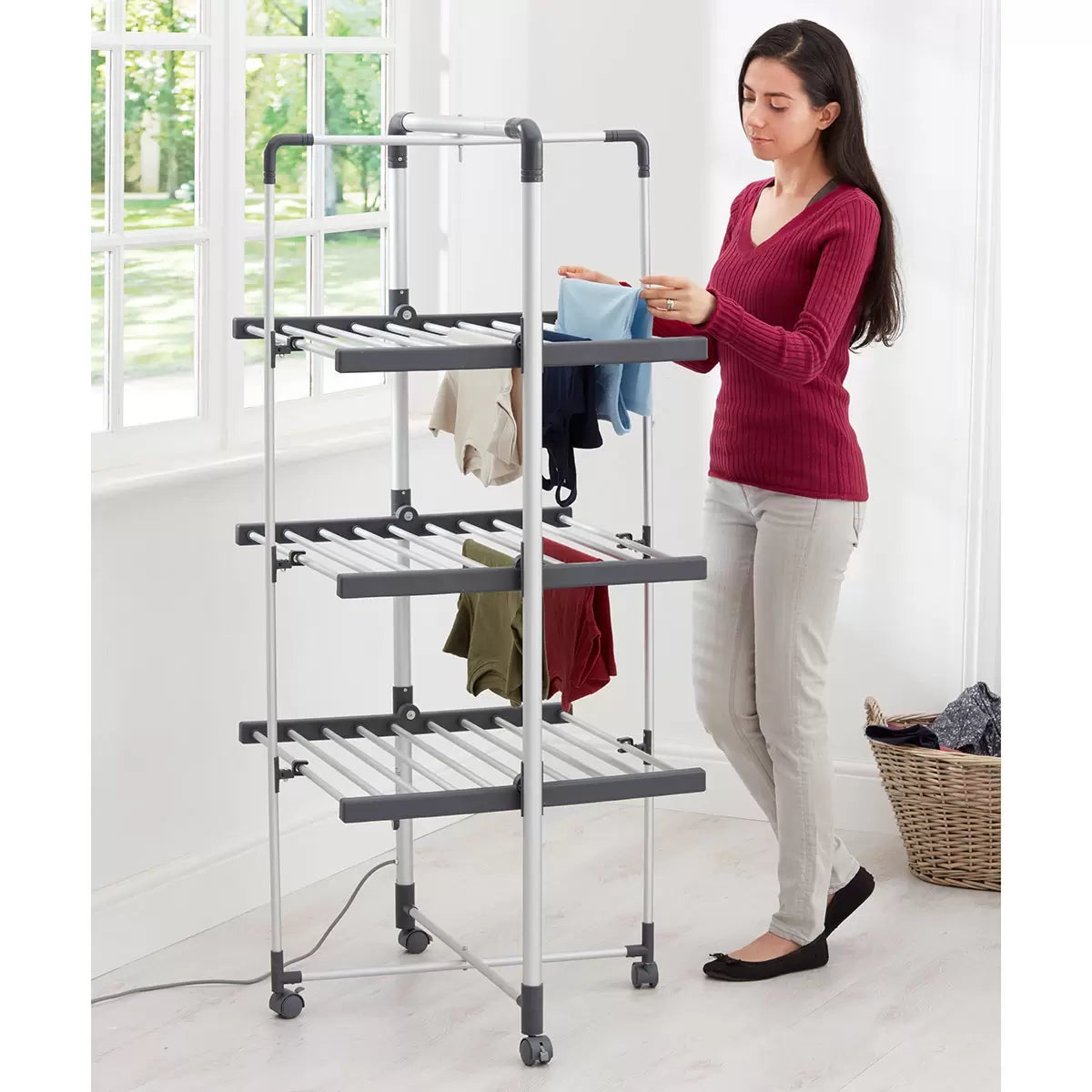 Black + Decker Heated Airer with Cover and Wheels, view 5
