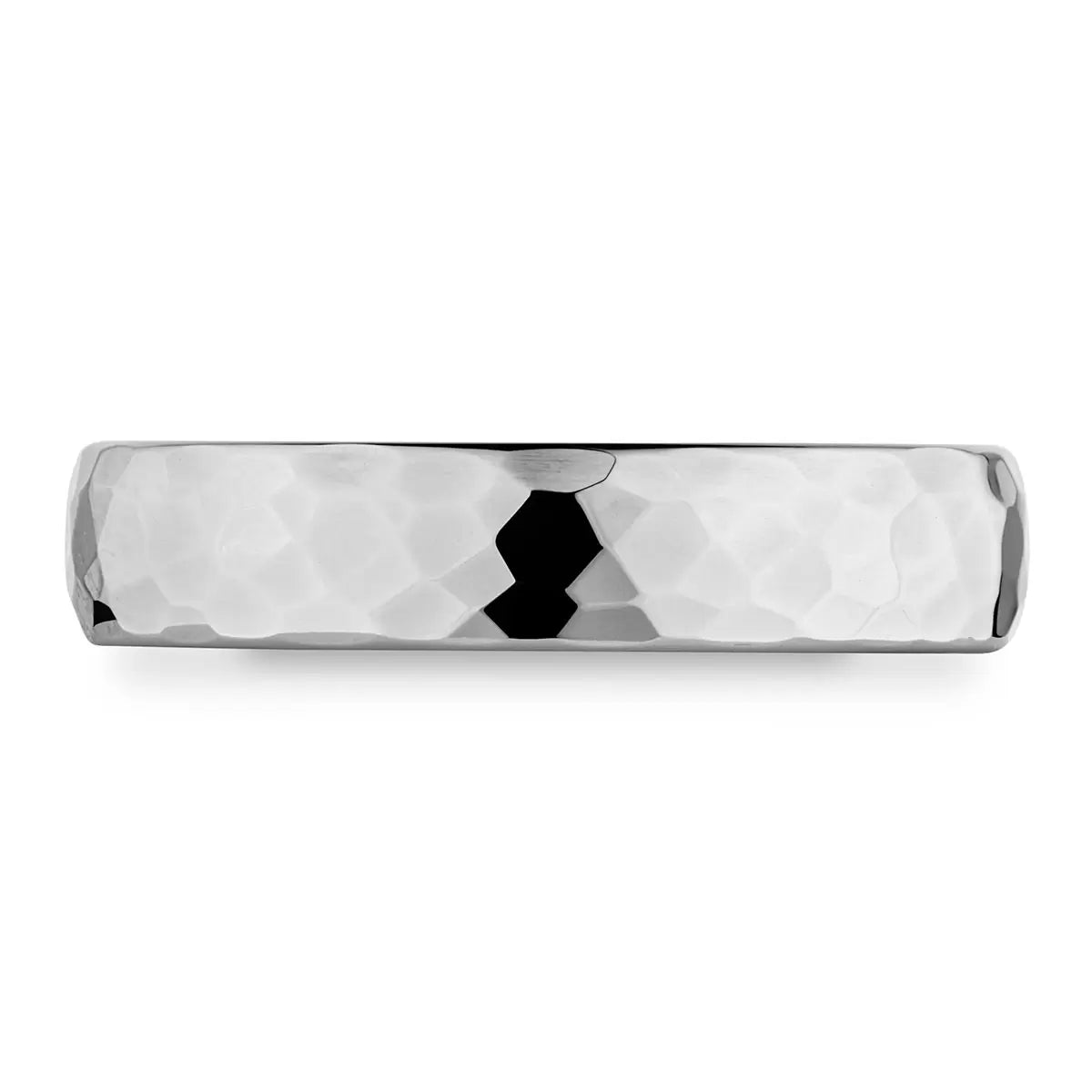 5.0mm Luxury Court Wedding Ring, Hammered Platinum