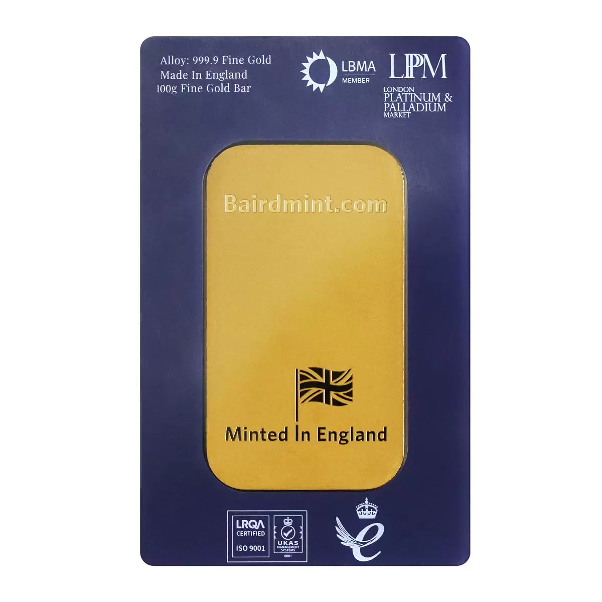 100 Gram Gold Minted Bar