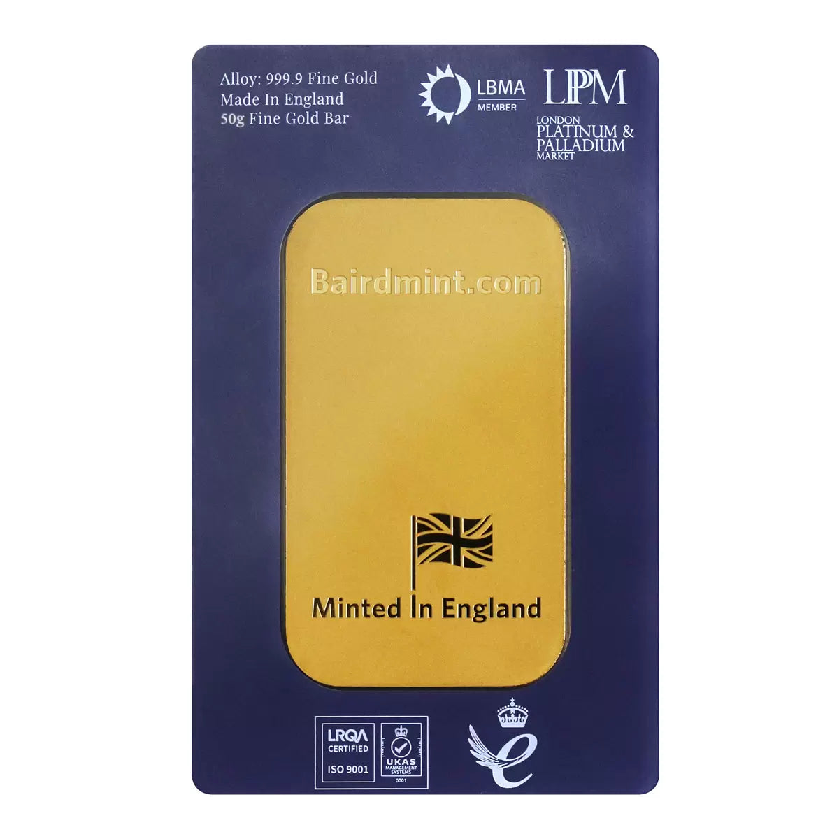 50 Gram Gold Minted Bar