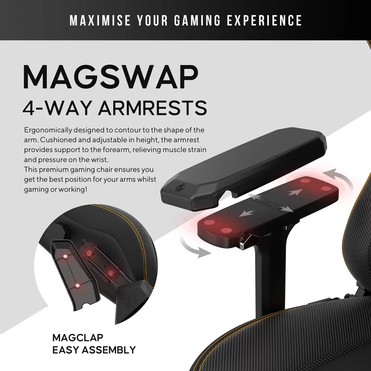 anda seaT Kaiser Series 3 Large Gaming Chair, Black, view 7