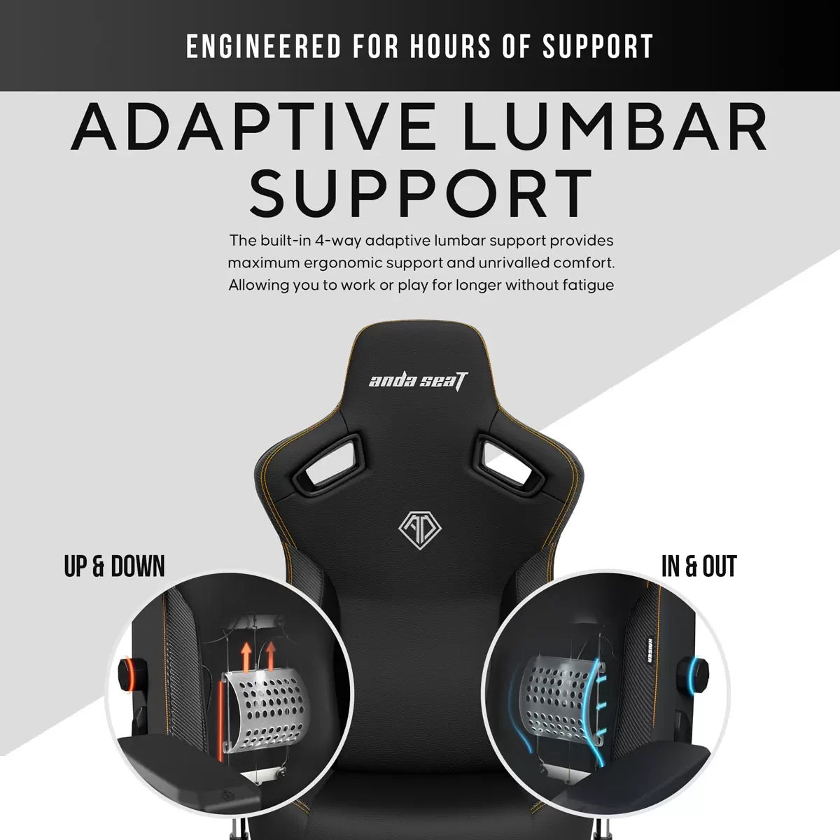anda seaT Kaiser Series 3 Extra Large Gaming Chair, Black, view 8