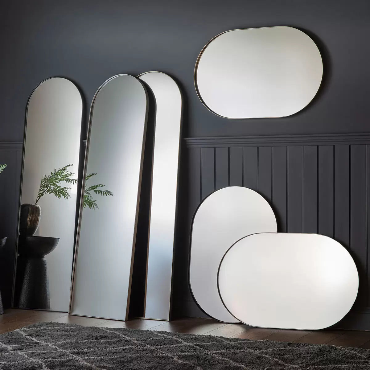Gallery Hurston Elipse Champagne Mirror, 60 x 90cm