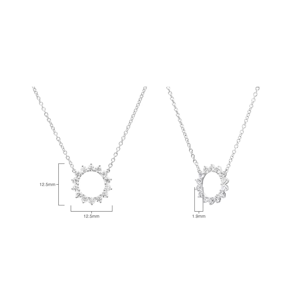 0.49ctw Round Brilliant Cut Diamond Circle Pendant, 18ct White Gold