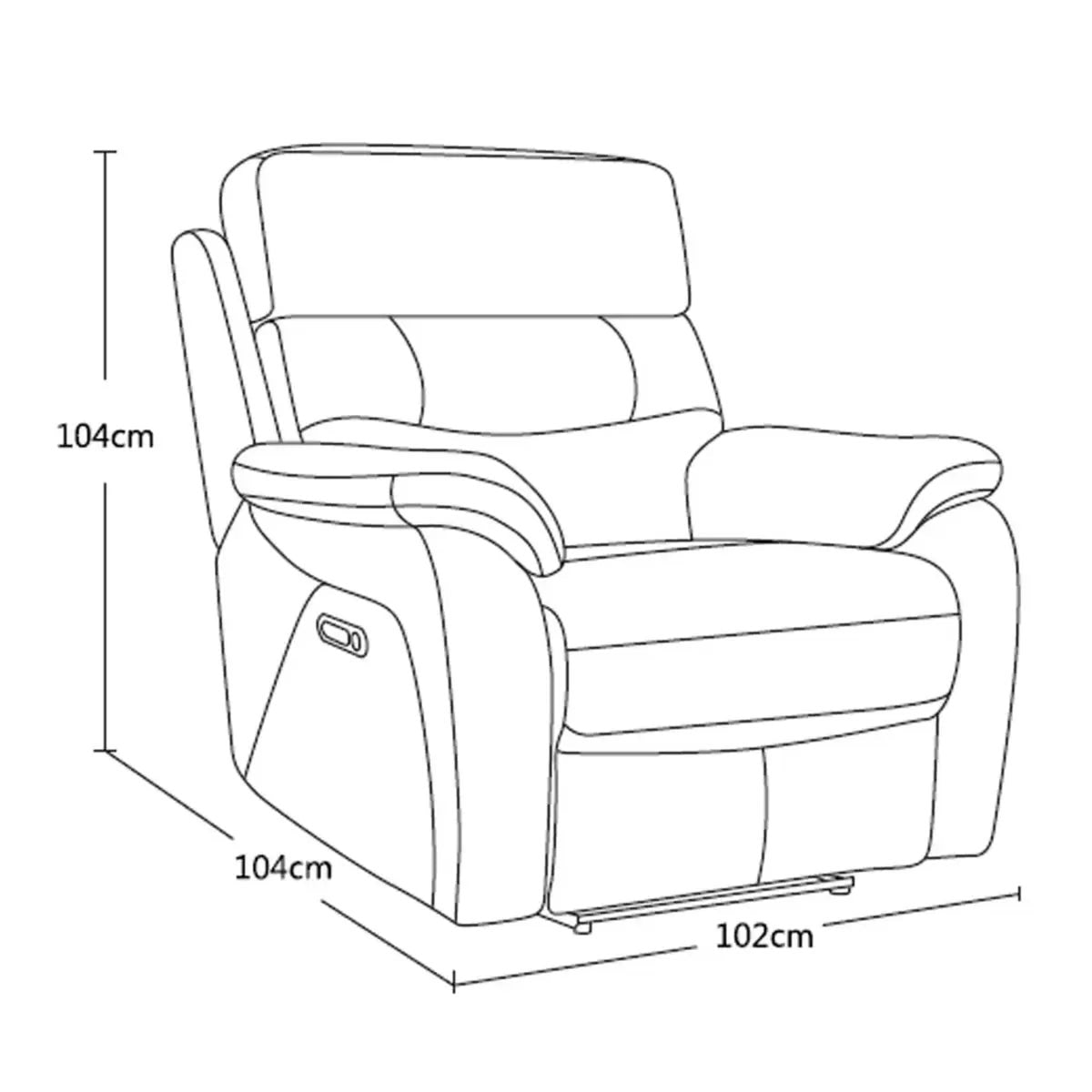 Fletcher Dark Grey Leather Power Recliner Armchair with Power Headrest, view 2