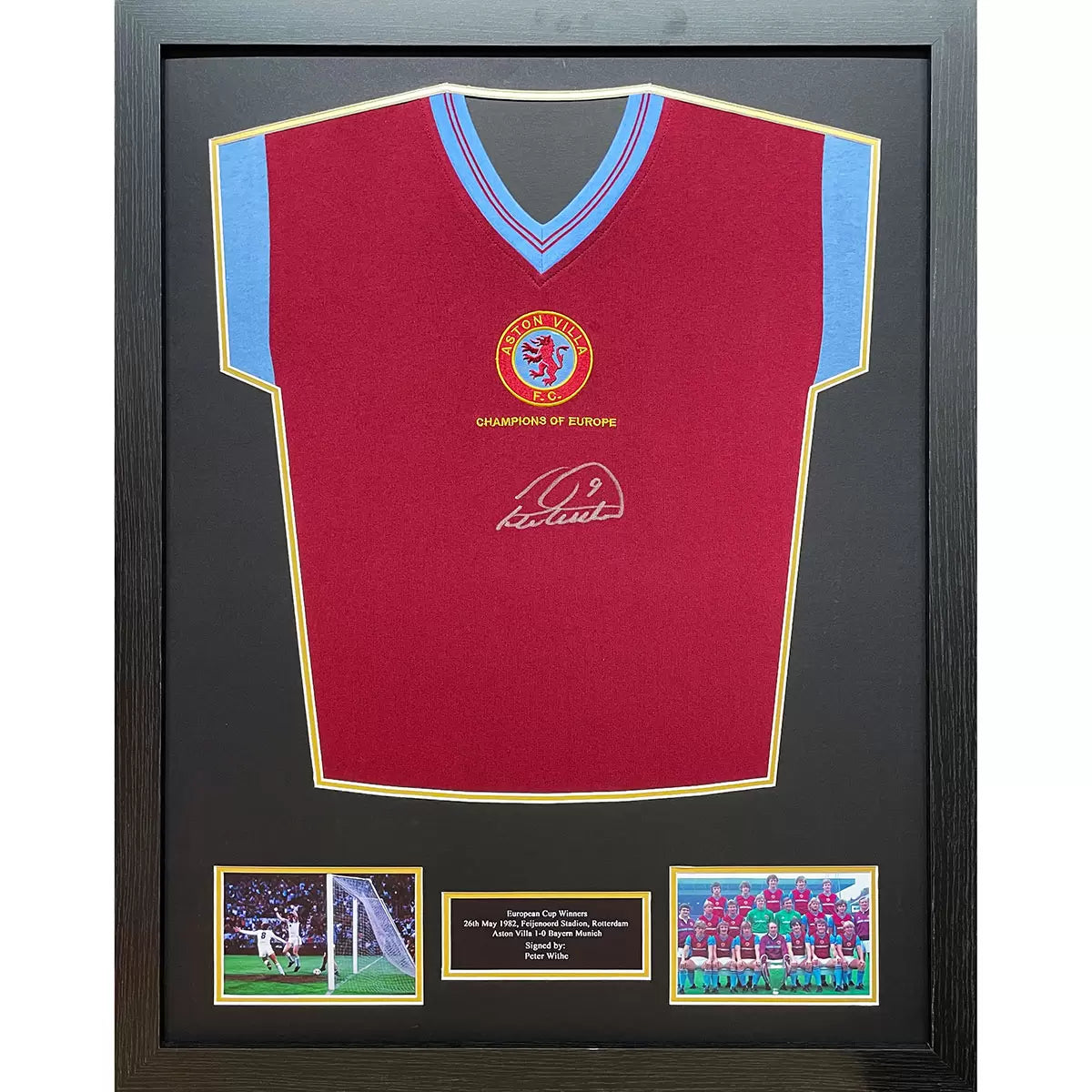 Peter Withe Signed Framed Aston Villa Football Shirt