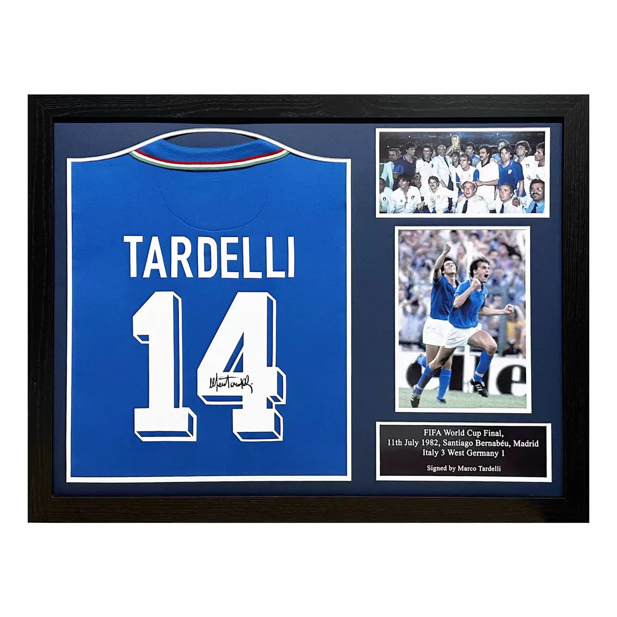 Marco Tardelli Signed Framed Italy 1982 Football Shirt