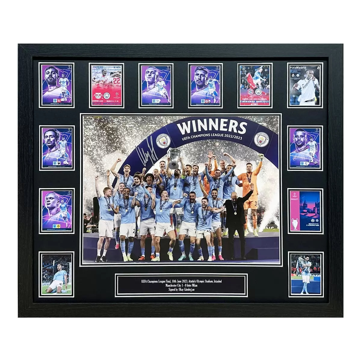 Gundogan Signed Framed Manchester City Champions League Final Football