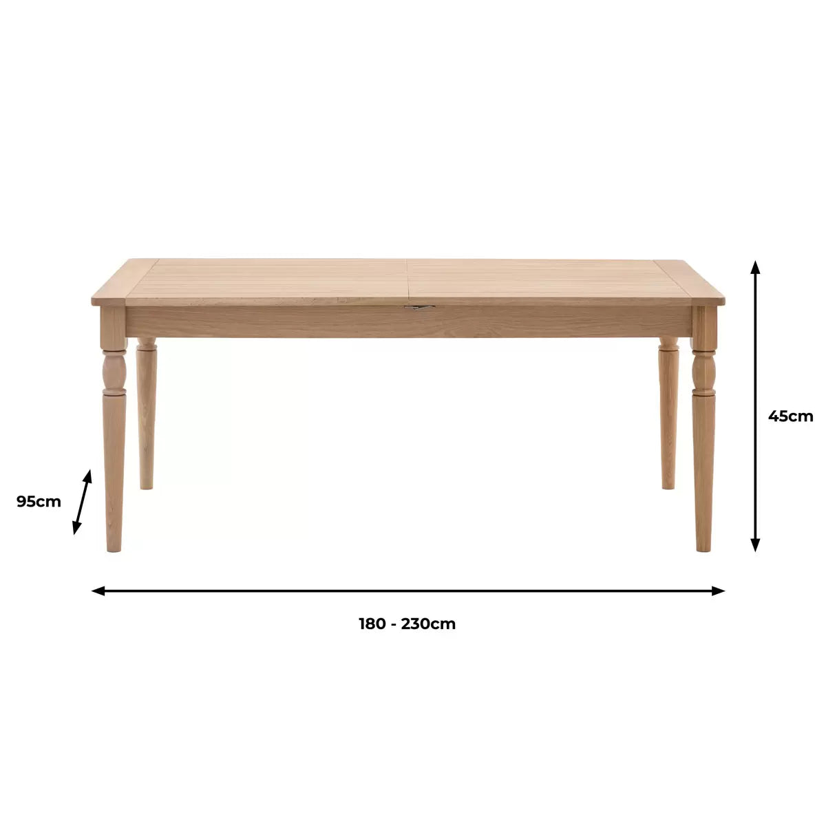 Gallery Eton Oak Extending Dining Table, Seats 6-8