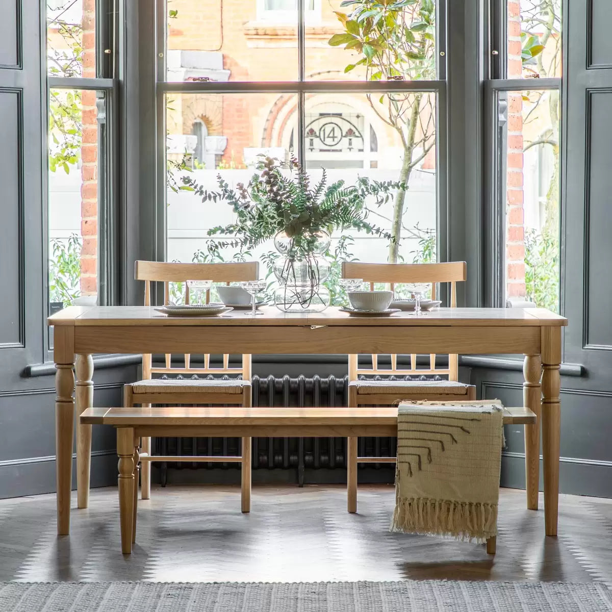 Gallery Eton Oak Extending Dining Table, Seats 6-8
