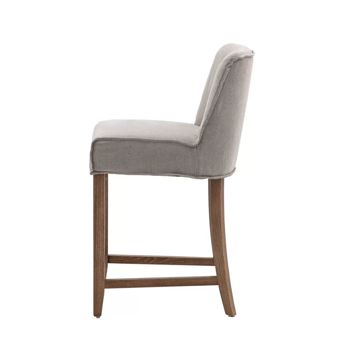 Gallery Tarnby Grey Linen Bar Stool, 2 Pack