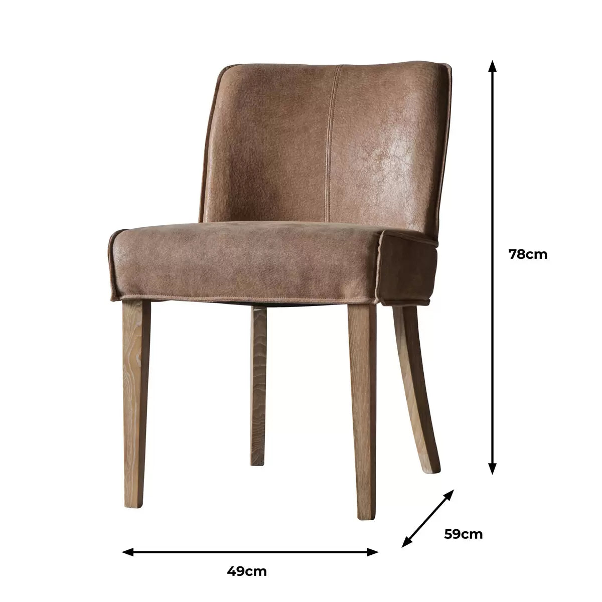 Gallery Tarnby Brown Leather Dining Chair, 2 Pack