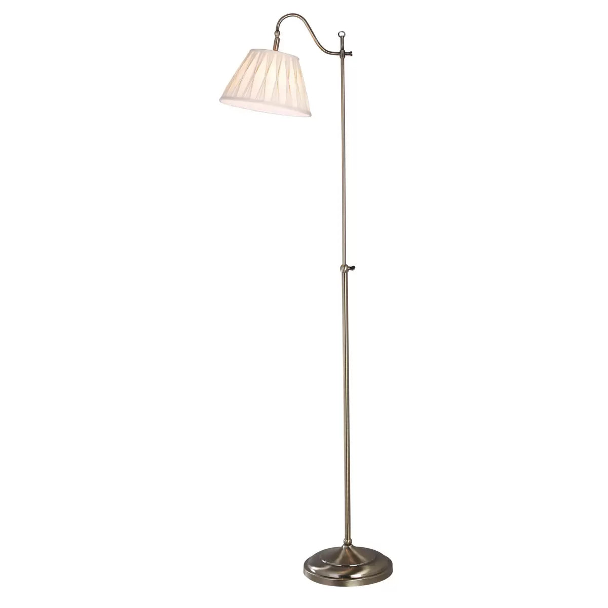Suffolk Rise & Fall Floor Lamp with Pleated Shade