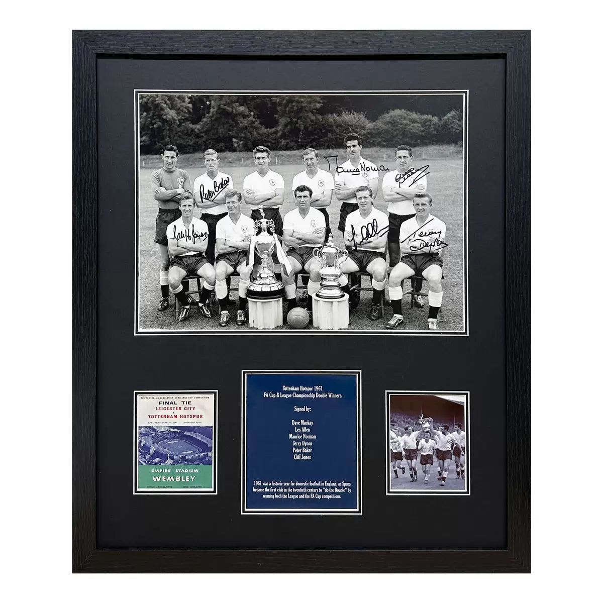 Tottenham 1961 Double Winners Signed Framed Football Photograph