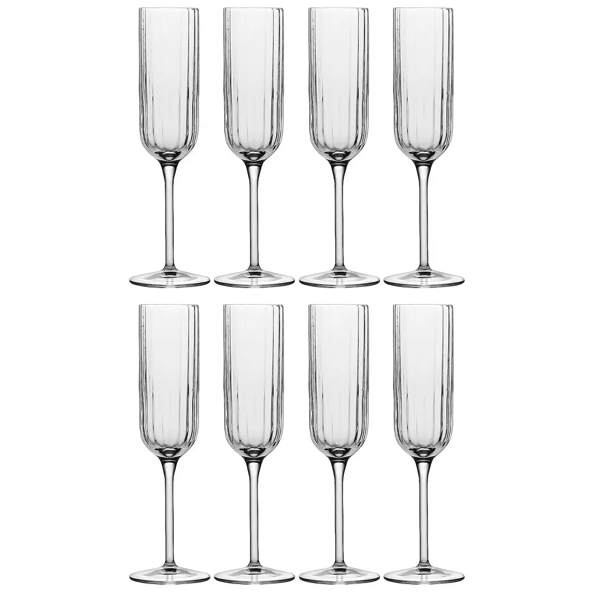 Luigi Bormioli Bach Flute Glasses, 210ml, 8 Pack