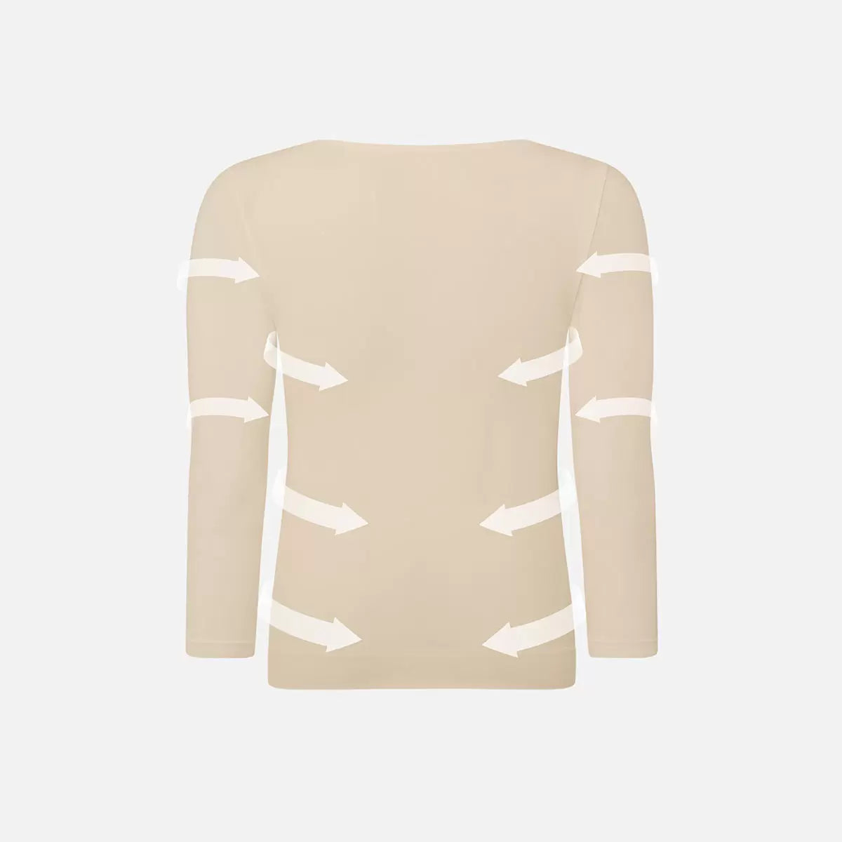 Evenlina Long Sleeve Shaping Compression T-shirt in Almond
