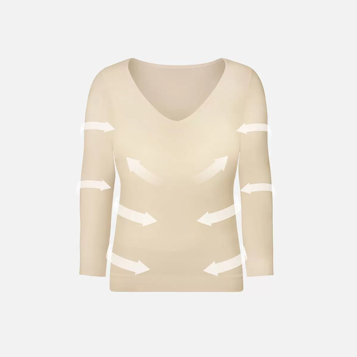 Evenlina Long Sleeve Shaping Compression T-shirt in Almond