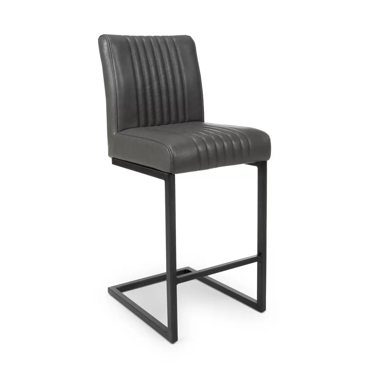 Archer Grey Faux Leather Cantilever Bar Stool, 2 Pack