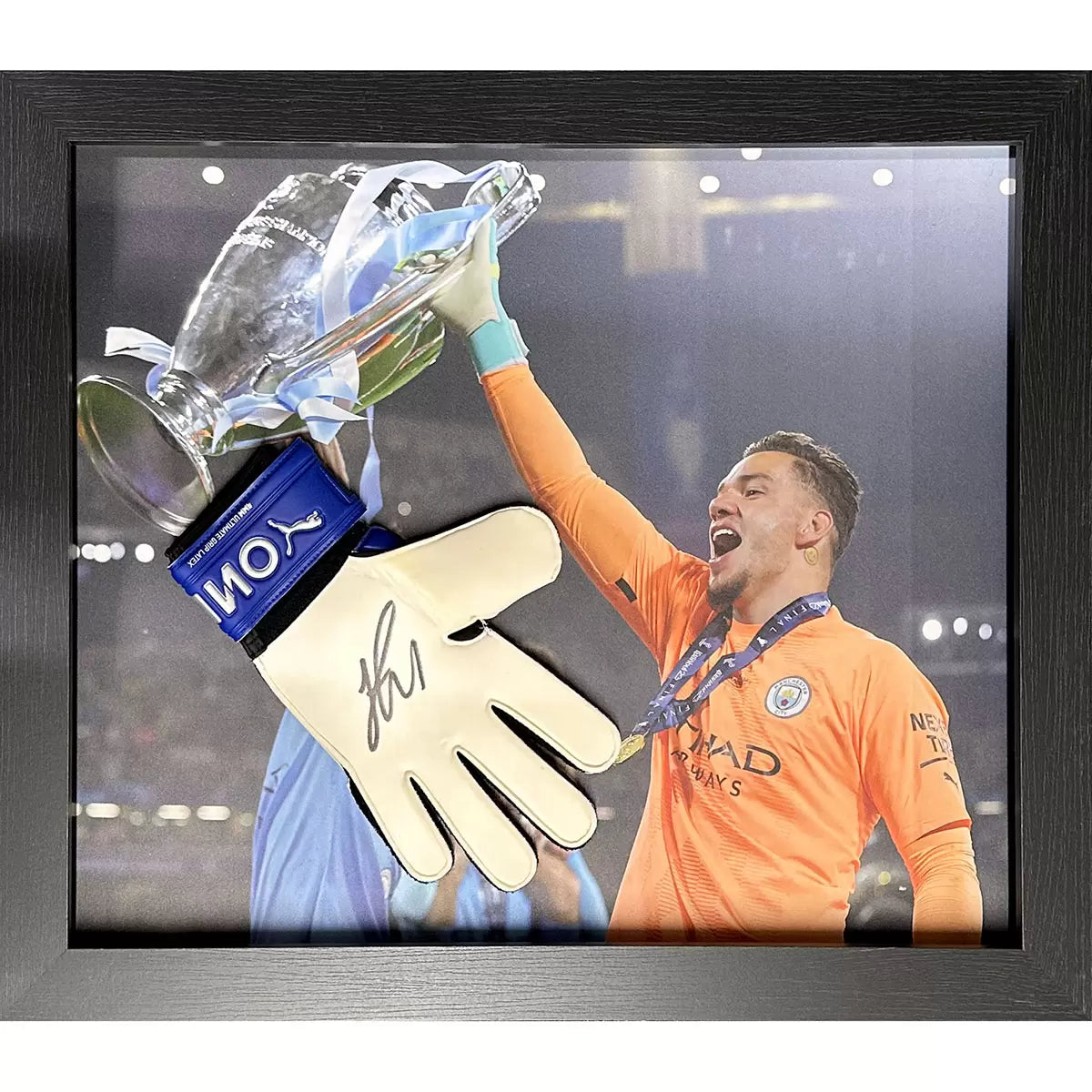 Ederson Signed Framed Goalkeeper Football Glove