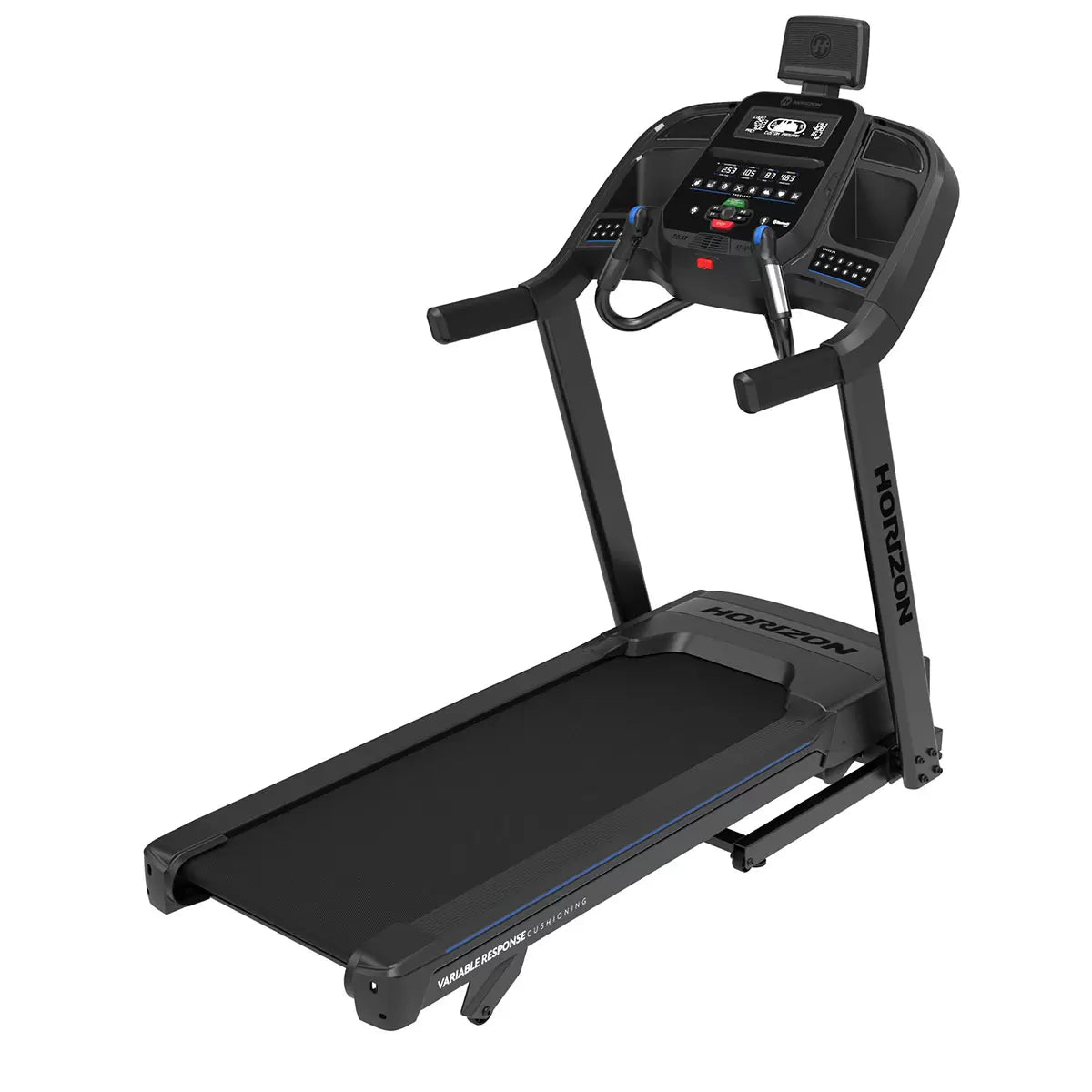 Installed Horizon Fitness 7.0 AtZone Treadmill and Protective Floor Mat